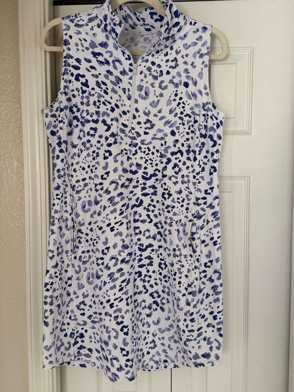 Tommy Bahama ISLANDZONE Sleeveless Blue Speckle/Cheetah Print Dress